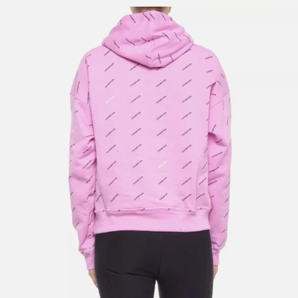 Champion Women's Powerblend Hoodie All Over Print Logo Pull Over - Picture 3 of 7